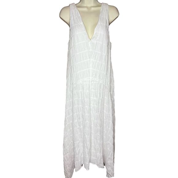 Frame Savannah Shirred Cotton Poplin Midi Dress NWOT Size Medium - Picture 4 of 9